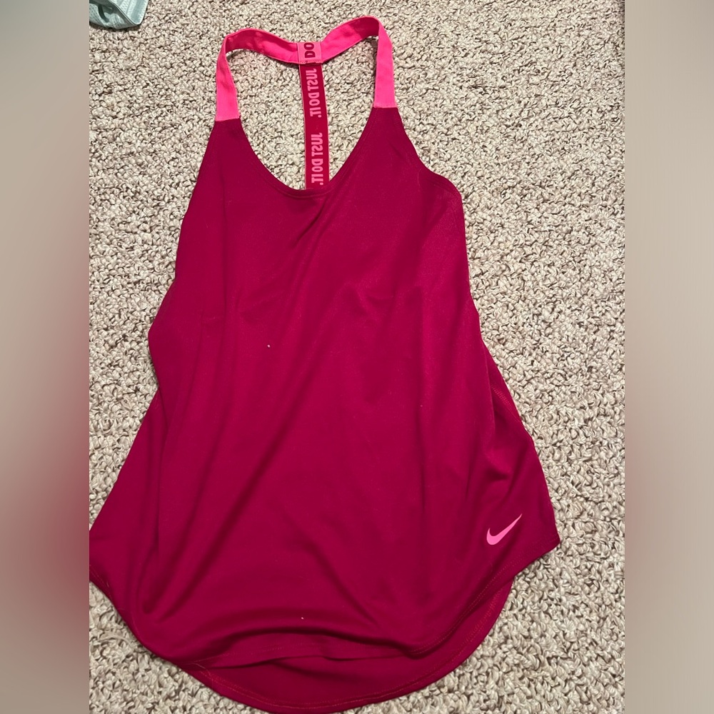 Pink nike pro racerback tank